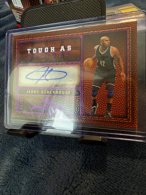 Leaf 2025 Glory of the Game Jerry Stackhouse Tough As Leather Auto TL-JS1 13/15