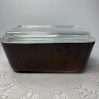 Vintage Pyrex 0502 Refrigerator Dish & Lid 1.5 Pint “Old Orchard” Brown 1970’s