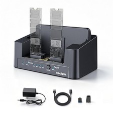 Coolpie 5-in-1 SSD Cloner, Supports M.2 NVMe/SATA 5 Mode Black