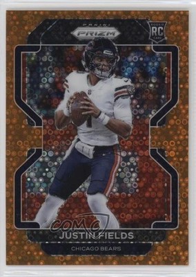 2021 Panini Prizm Rookie Orange Disco Prizm Justin Fields #334 Rookie RC u0u