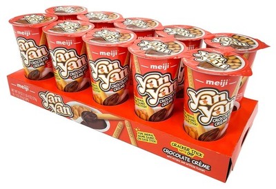 MEIJI Yan Yan Dipping Sticks, Chocolate Crème - 2 oz, Pack of 10
