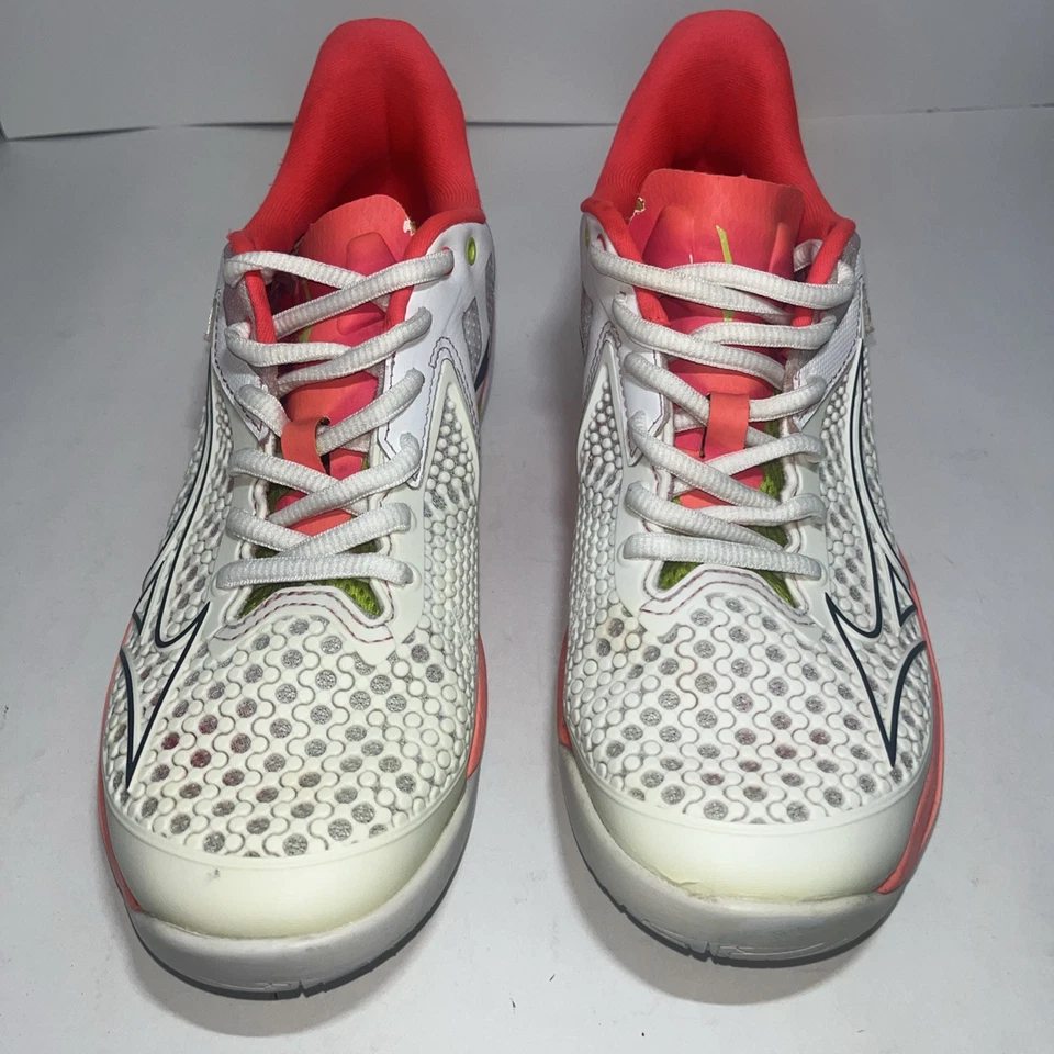 🔥ZAPATOS PARA CANCHA DE TENIS MIZUNO WAVE EXCEDER TOUR 5 MUJER Talla 8 AJUSTE CORAL BLANCO Foto 3 de 4