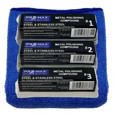Image of Steel & Stainless Steel Metal Polishing Buffing Compound 100g 3pc Kit - Pro-Max