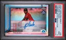 EMILIANO TEODO ON-CARD AUTO /199 CHROME REFRACTOR 2025 TOPPS PRO DEBUT PSA 9