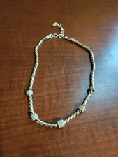 Brighton Meridian Necklace 16-18" Silver Plated, 5 Crystal Stations