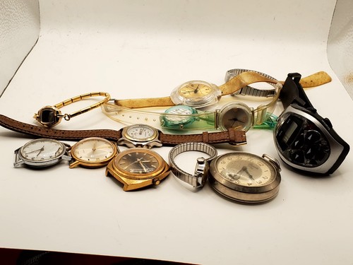 Mixed Lot Wristwatches - Assorted Styles, Analog & Digital Watch For Parts