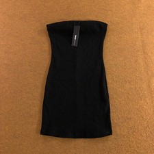 Fashion Nova Womens Large Black Buenos Aires Snatched Ribbed Mini Tube Dress NWT