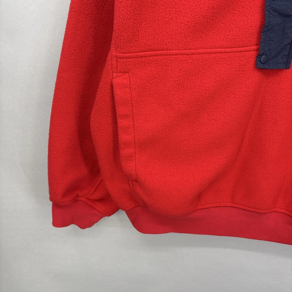 Pullover de colección GAP para hombre grande rojo polar medio broche chaqueta cuello azul retro Y2K Foto 4 de 4