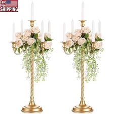 Elegant Gold Candelabra Traditional Candle Holder Weddings Birthdays Home Decor