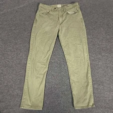 Flint And Tinder Pants Mens 33x30 Green Chino Stretch Straight Casual 5 Pocket