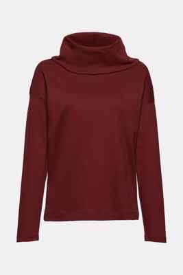 Esprit Rollkragen-Longsleeve aus 100% Bio-Baumwolle Gr.M GARNET RED