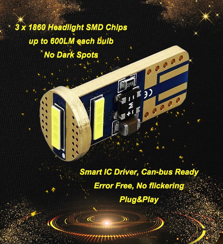 2 белые светодиодные лампы для номерного знака T10 194 W5W для GMC Sierra 1999-2023 годов выпуска - Изображение 2 из 4