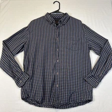 Weatherproof Vintage Long Sleeve Button Down Mens Shirt Size Large Teal Check