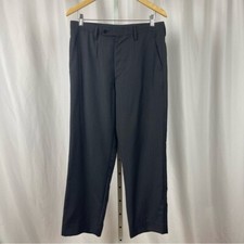 Dolce & Gabbana 32 x 28 Mens 100% Virgin Wool Black Slacks Office Pinstripe