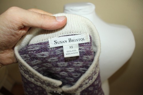 SUSAN BRISTOL cardigan donna LANA PIUTTOSTO TG 38 NORVEGESE ISLANDER 57CM - Foto 4 di 4