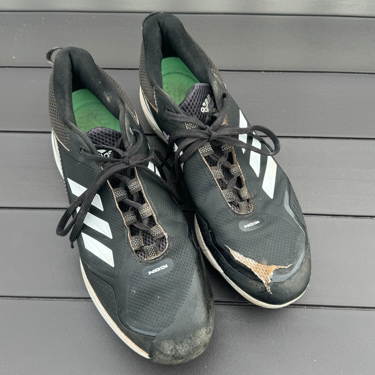 Adidas Icon 7 Baseball Softball Metal Cleats Black FZ1558 Sz  display picture 2