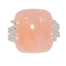 Natural Rose Quartz - Madagascar 925 Sterling Silver Ring Jewelry s.9.5 CR64344