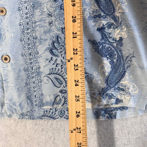 Tommy Bahama Hawaiian Silk Paisley Pattern Shirt Mens Button Down Blue Sz M - Picture 7 of 8