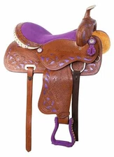 Purple Barrel Racing Western Show Premium Horse Tack Leather Saddle..