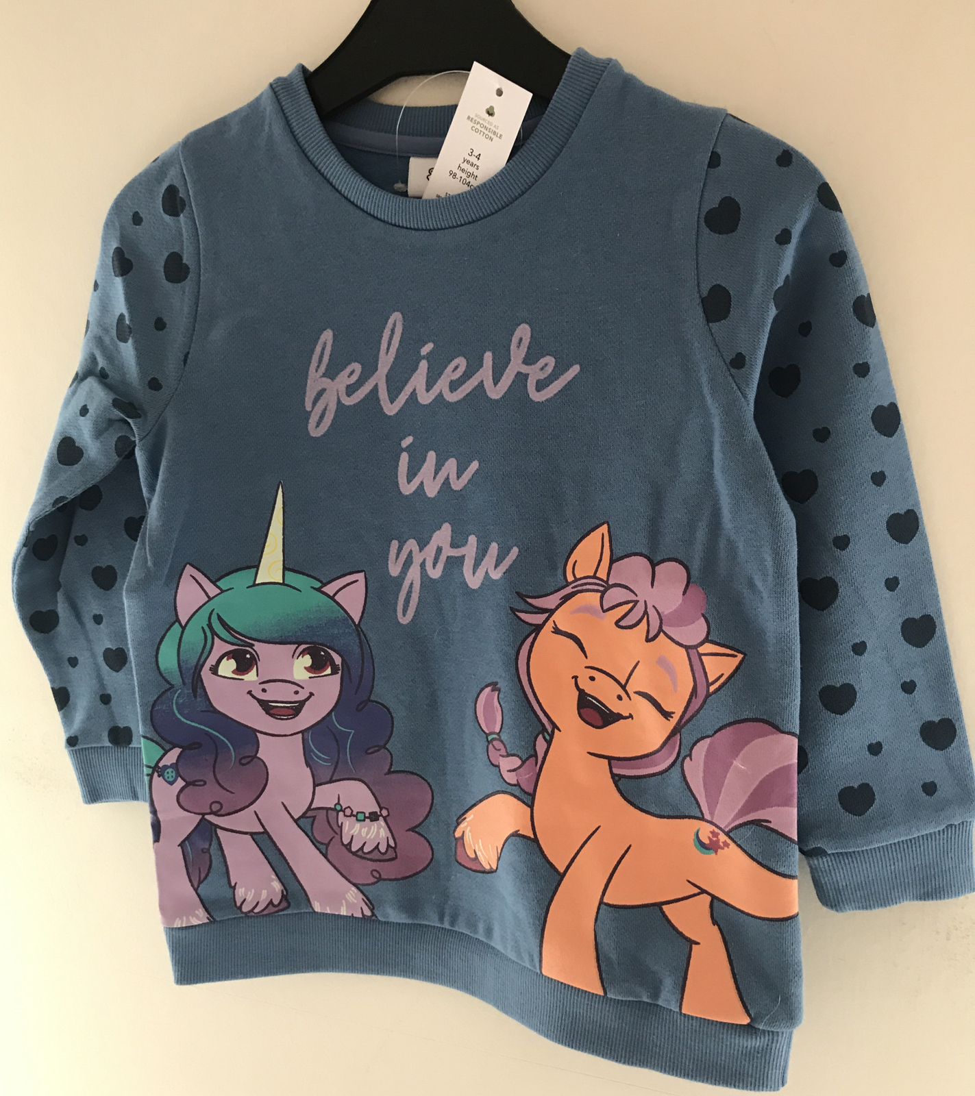 Age 3 4 Years Blue My little Pony Cotton Sweatshirt