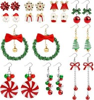 Weihnachtsohrringe Set 12 Paar Frauen MäDchen Ohrstecker Schneemann