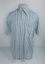 Vintage JCPenney - 60s 70s Geometric Disco Collar Mens Lg. Shirt