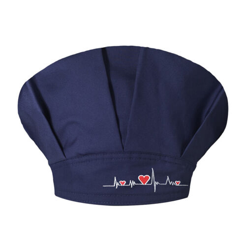 Unisex Adjustable Cotton Bouffant Scrub Cap Solid Embroidery Doctor Nurse Hat - Picture 8 of 35