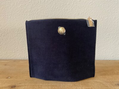 Guerlain Velvet Cosmetic Pouch Cosmetic Bag Navy Blue with zipper