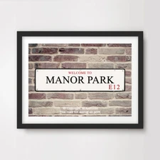 MANOR PARK E12 London Postcode Area ART PRINT Poster District Borough Sign Wall