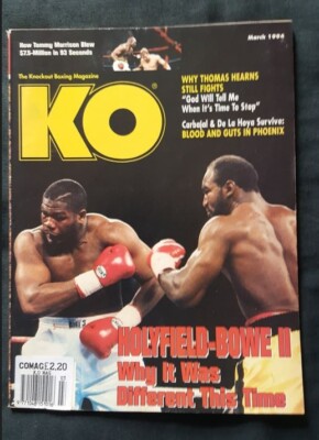 KO Magazine March 1994. Evander Holyfield, Riddick Bowe. Missing Poster