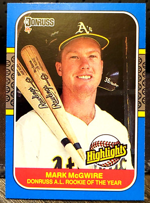 (1) Mark McGwire RC 1987 Donruss Highlights #54 ATHLETICS Bashing Years