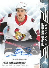 19/20 UD Premier Rookies Silver Spectrum Auto #53 Erik Brannstrom Senators