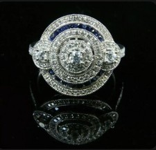 1/2Ct White Round Cut CZ Art Deco Style Engagement Ring 925 Sterling Silver