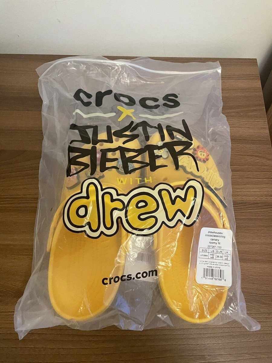 Crocs Clogs Drew House Justin Bieber - Mens Size 13 Yellow New