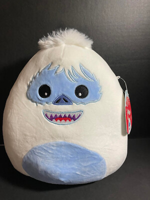 Squishmallow 10'' Bumble Yeti Rudolph Red Nose w/beaded ''I   SQUISH'' Charm +