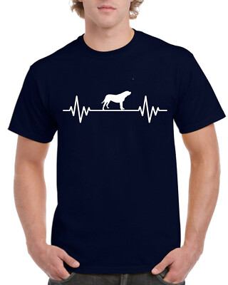 Unisex Herren Hund Geschenke TShirt Geschenke Mastiff Herzschlag Puls Liebe