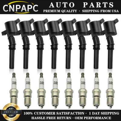 CNPAPC Ignition Coil Pack and Iridium Spark Plug For Ford F-150 4.6L DG508 SP479
