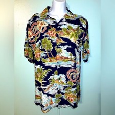 E-93 VINTAGE Saddlebred Classic Fit Hawaiian Button Down Size Medium