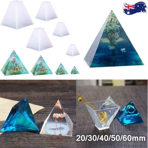 DIY Supply Pyramid Silicone Mold Epoxy Resin Jewelry Making Mould Pendant Craft - Picture 1 of 12