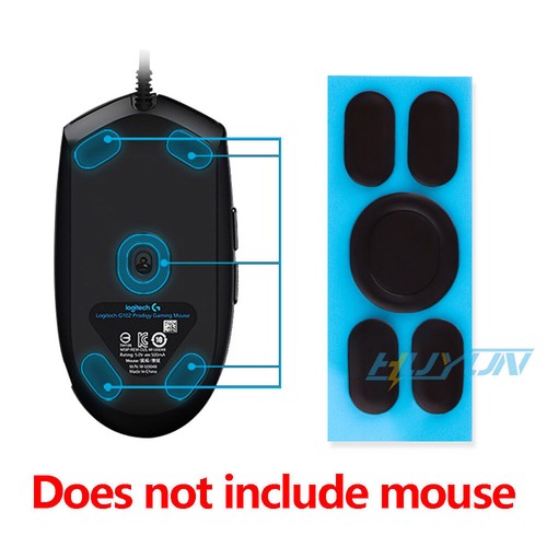 2 Sets Black Rounded Curved Edges Mouse Feet Skates for Logitech G102 Mouse - Picture 6 of 6
