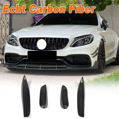 4xCarbon Splitter Flaps Stoßstange Flossen für Mercedes W205 C63 Coupe 2015-2021