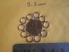 50 PCS. STAINLESS STEEL WELDED SOLID RING 5.5MM. I.D. 150 LBS. TEST.