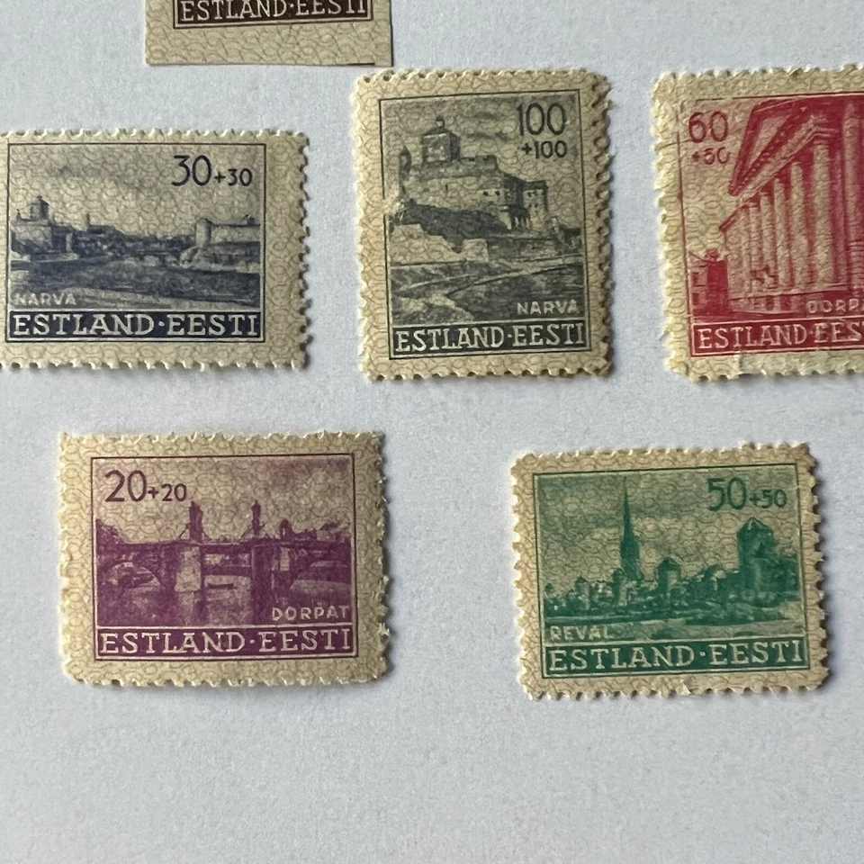 1941 年 ESTONIA 德国 OCCUPATION STAMPS 短套装两个 IMPERFS 状况完好 OG — 第 4/4 张图片