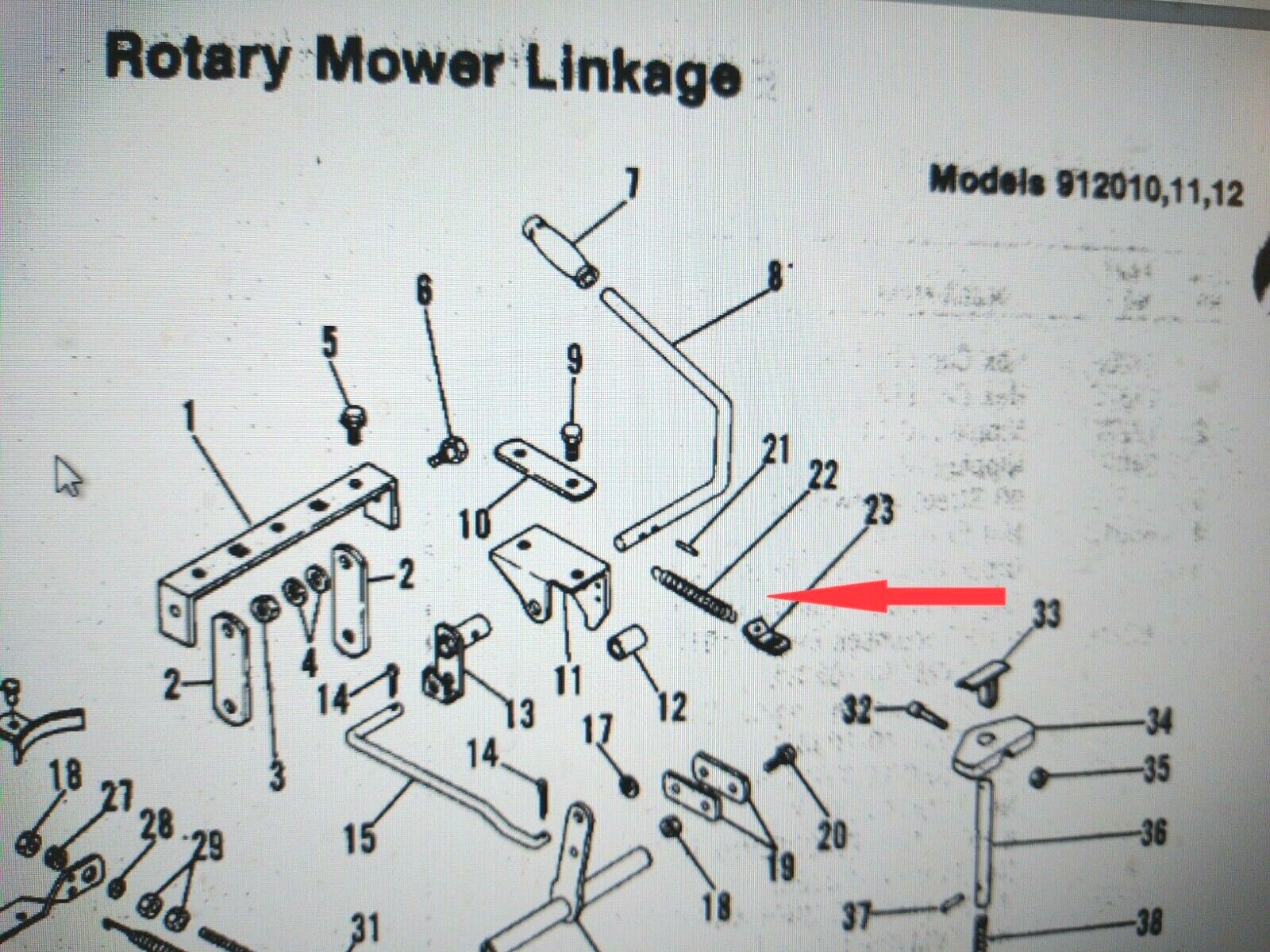 Ariens 83053 Spring 83011 or 08301100 for 912 Rotary Mower Linkage ...