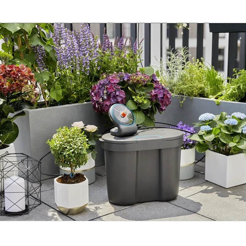 GARDENA 13301-20 Solar-Bewässerung AquaBloom Set inkl. Wasserreservoir Bewässeru