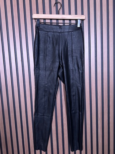 New Topshop Pants 2 Womens Black Skinny Vegan Leather Pull On Side Zip