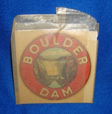 Vintage Boulder Dam Souvenir Decal Unused and Mint New Old Stock