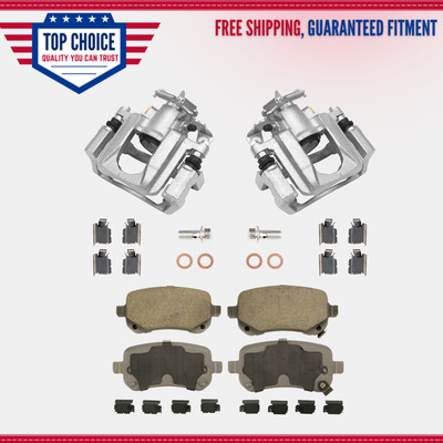 Rear Drilled Rotors Calipers Brake Pads for 2008-2012 Chrysler Town & Country