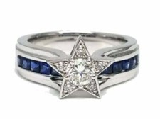 1.00Ct Ct Lab-Created Diamond Star Shaped Engagement Ring In 925 Sterling Silver