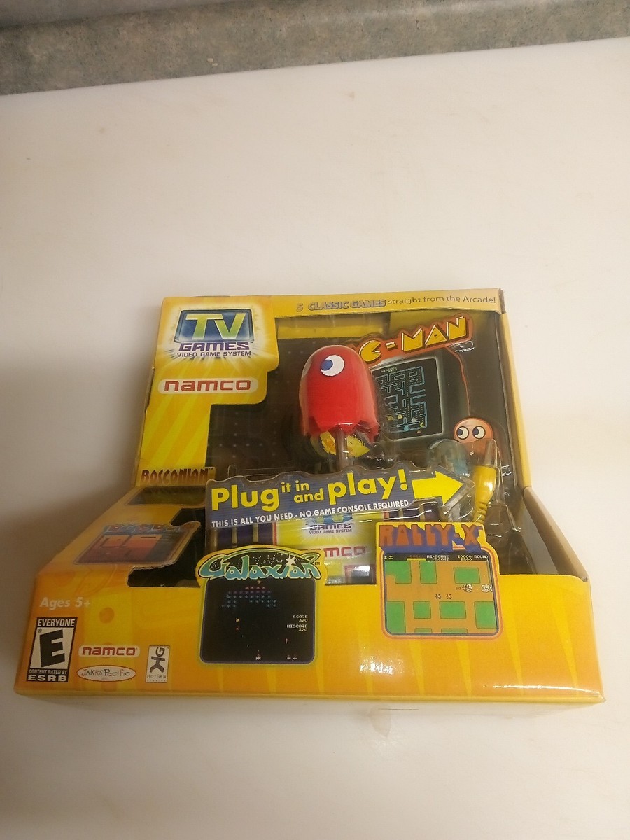 namco JAKKS Pacific Pac - Man Plug & Play, 5 Classic Games, Santa